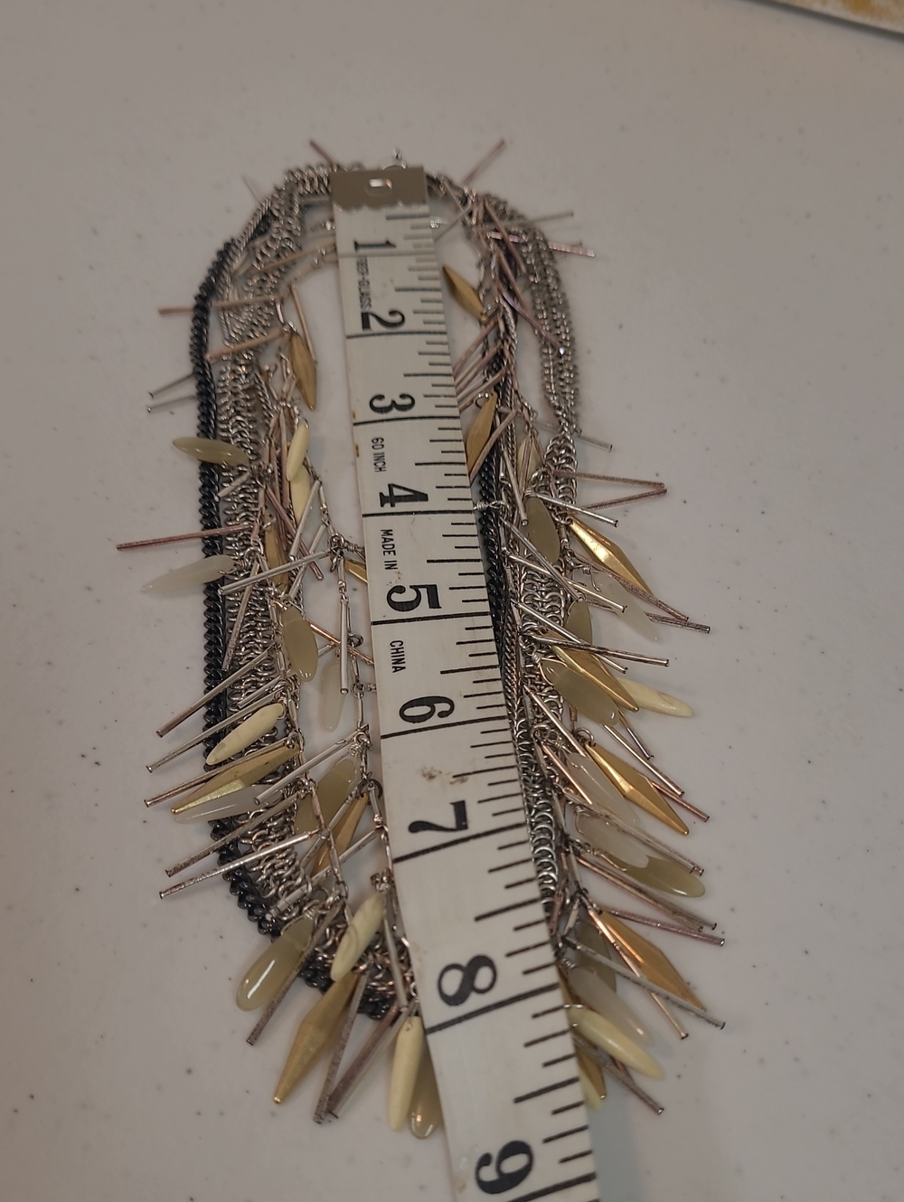 Stella & Dot Fringe Freya Mixed Metal Chain With Faux Stones Necklace 8" - Picture 3 of 7